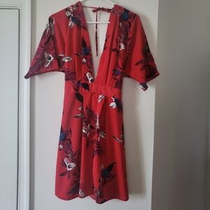 SHEIN red floral dress